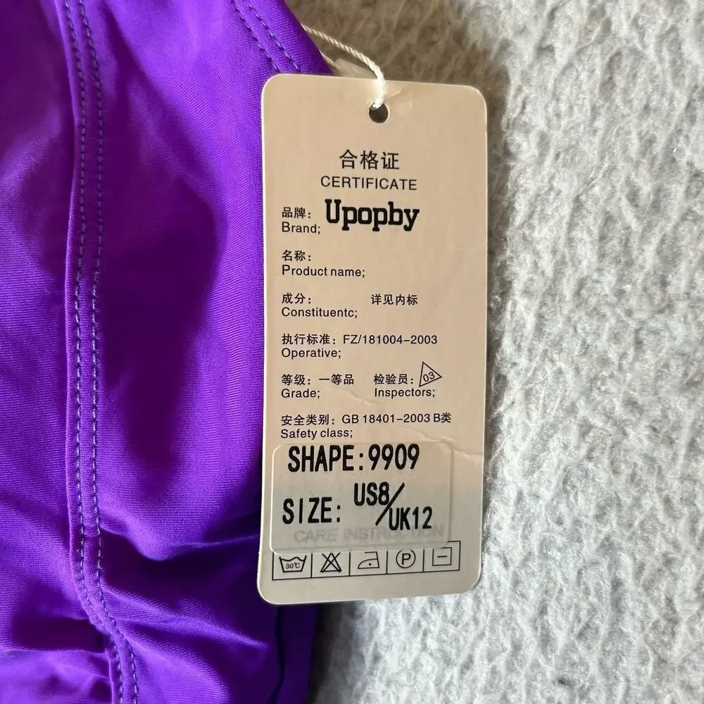Upopby‎ Swimwear Womens 8 Purple Padded Push Up One Piece Tummy Control NEW